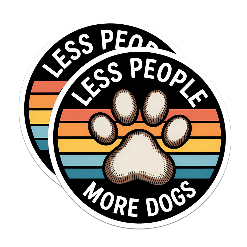 (2 Pack) Dog Paw Magnets - Less People More Dogs - Dog Lover Refrigerator Decor - 5" On Longest Side - Premium Magnet - for Cars, Refrigerators, Toolboxes, Lockers - Made in USA - MAG14338