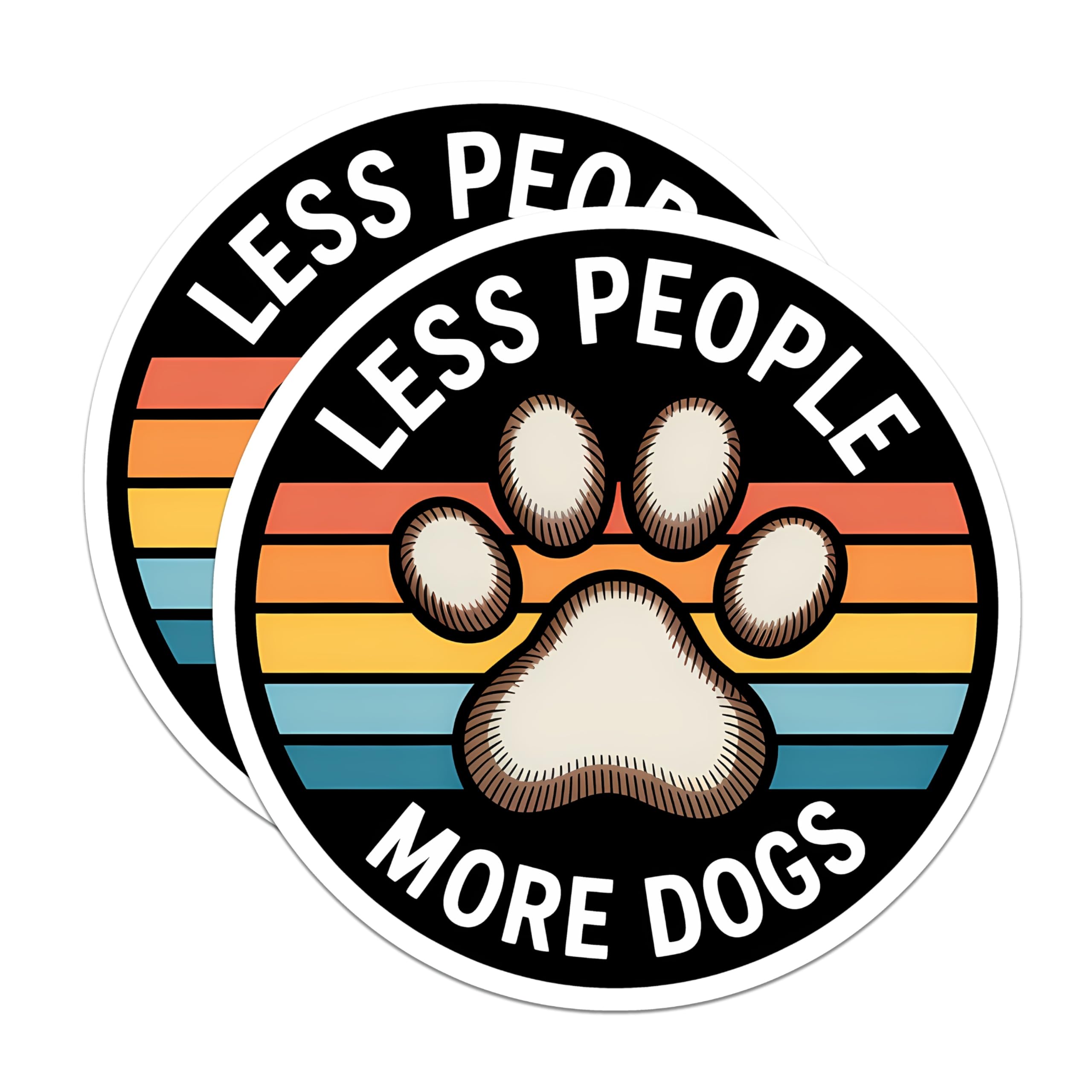 (2 Pack) Dog Paw Magnets - Less People More Dogs - Dog Lover Refrigerator Decor - 5" On Longest Side - Premium Magnet - for Cars, Refrigerators, Toolboxes, Lockers - Made in USA - MAG14338