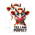 (2 Pack) Cow with Glasses Magnets - Funny Animal Decor - Quirky Refrigerator Art - 5" On Longest Side - Premium Magnet - for Cars, Refrigerators, Toolboxes, Lockers - Made in USA - MAG14526