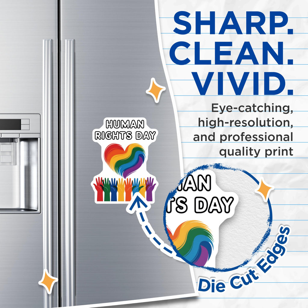 (2 Pack) Human Rights Day Magnets - Rainbow Heart - Equality Magnets - 5" On Longest Side - Premium Magnet - for Cars, Refrigerators, Toolboxes, Lockers - Made in USA - MAG14264