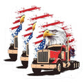 (3 Pack) Eagle Truck Decals - Patriotic Trucker - American Flag Decal - 3 Inches On Longest Side - Easy Peel & Apply - Made in USA - 3MCS4583