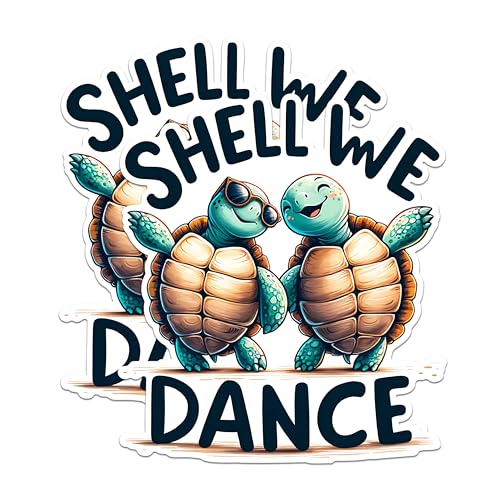 (2 Pack) Turtle Cartoon Magnets - Dancing Turtle Fridge Magnets - Cute Turtle Kitchen Magnets- 5" On Longest Side - for Fridges, Toolboxes, Cars - Made in USA - MAG2641