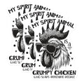 (3 Pack) Grumpy Chicken Decals - Funny Chicken - Spirit Animal Decals - 3 Inches On Longest Side - Easy Peel & Apply - Made in USA - 3MCS4987