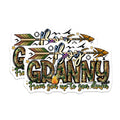 (2 Pack) Boss Granny Magnets - Hunting Camo Leopard Print - Grandmother Outdoors Refrigerator - 5 Inches On Longest Side - Thick Durable Magnet - Made in USA - MAG28577