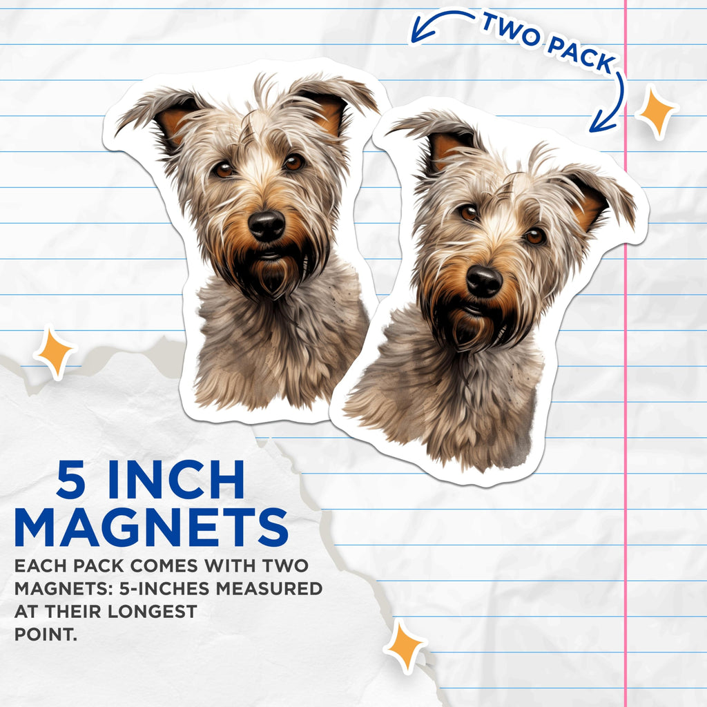 (2 Pack) Terrier Dog Magnets - Pet Lover Decor - Dog Mom Accessory - 5 Inches On Longest Side - Thick Durable Magnet - Made in USA - MAG30435
