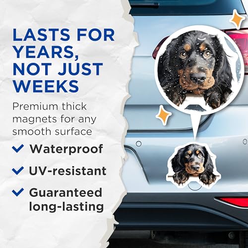 (2 Pack) Cute Dog Decor Magnet - 5" On Longest Side - Sticks to Smooth Flat Surfaces - Made in USA - MAG10183