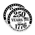 (2 Pack) USA 250th Anniversary Commemorative Magnets - Semiquincentennial - American Historical Emblem - 5 Inches On Longest Side - Thick Durable Magnet - Made in USA - MAG37758