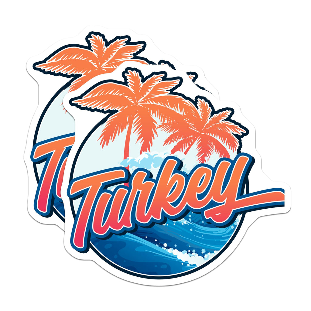 (2 Pack) Turkey Travel Magnets - Vacation Destination Decor - Tropical Beach Fridge Magnets - 5" On Longest Side - Premium Magnet - for Cars, Refrigerators, Toolboxes, Lockers - Made in USA - MAG17849