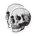 (2 Pack) Skull Magnets - Goth Decor - Edgy Skeleton Art - Halloween Refrigerator Accent - 5 Inches On Longest Side - Thick Durable Magnet - Made in USA - MAG38668