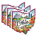 (3 Pack) Ohio Decals - State Pride - Laptop Decal - Ohio Landmarks- 3 Inches On Longest Side - Easy Peel & Apply - Made in USA - 3MCS5031