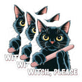 (3 Pack) Witch Please Decals - Funny Cat Decal - Sarcastic Laptop Decal - 3 Inches On Longest Side - Easy Peel & Apply - Made in USA - 3MCS2101