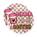 (2 Pack) Mama Needs Coffee Magnets - Fun Kitchen Decor - Heart Decorations - Coffee Lover Gifts - 5" On Longest Side - for Cars, Fridges, Toolboxes - Made in USA - MAG7539