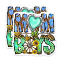 (2 Pack) Mom of Boys Magnets - Leopard Print Turquoise Mom Life - Western Country Mama Gifts - 5 Inches On Longest Side - Thick Durable Magnet - Made in USA - MAG28303