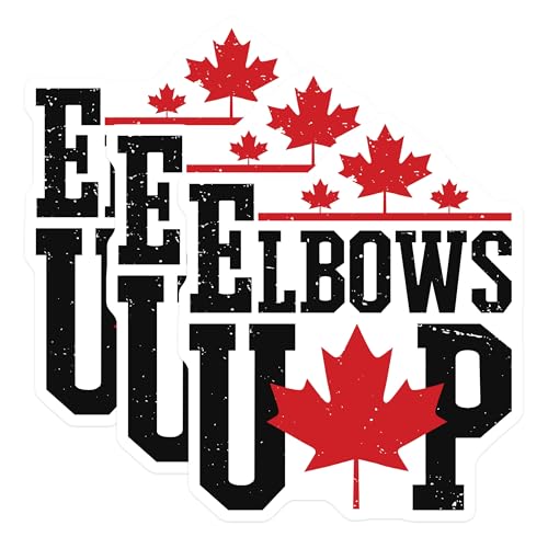(3 Pack) Elbows Up Decals - Canadian Pride Decal - Laptop Decals - 3 Inches On Longest Side - Easy Peel & Apply - Made in USA - 3MCS8736