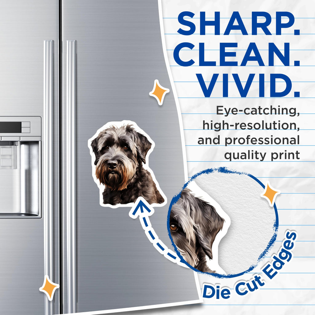 (2 Pack) Schnauzer Dog Magnets - Pet Lover Decor - Dog Mom Dad Accessories - Terrier Breed Art Refrigerator Magnets - 5 Inches On Longest Side - Thick Durable Magnet - Made in USA - MAG29210