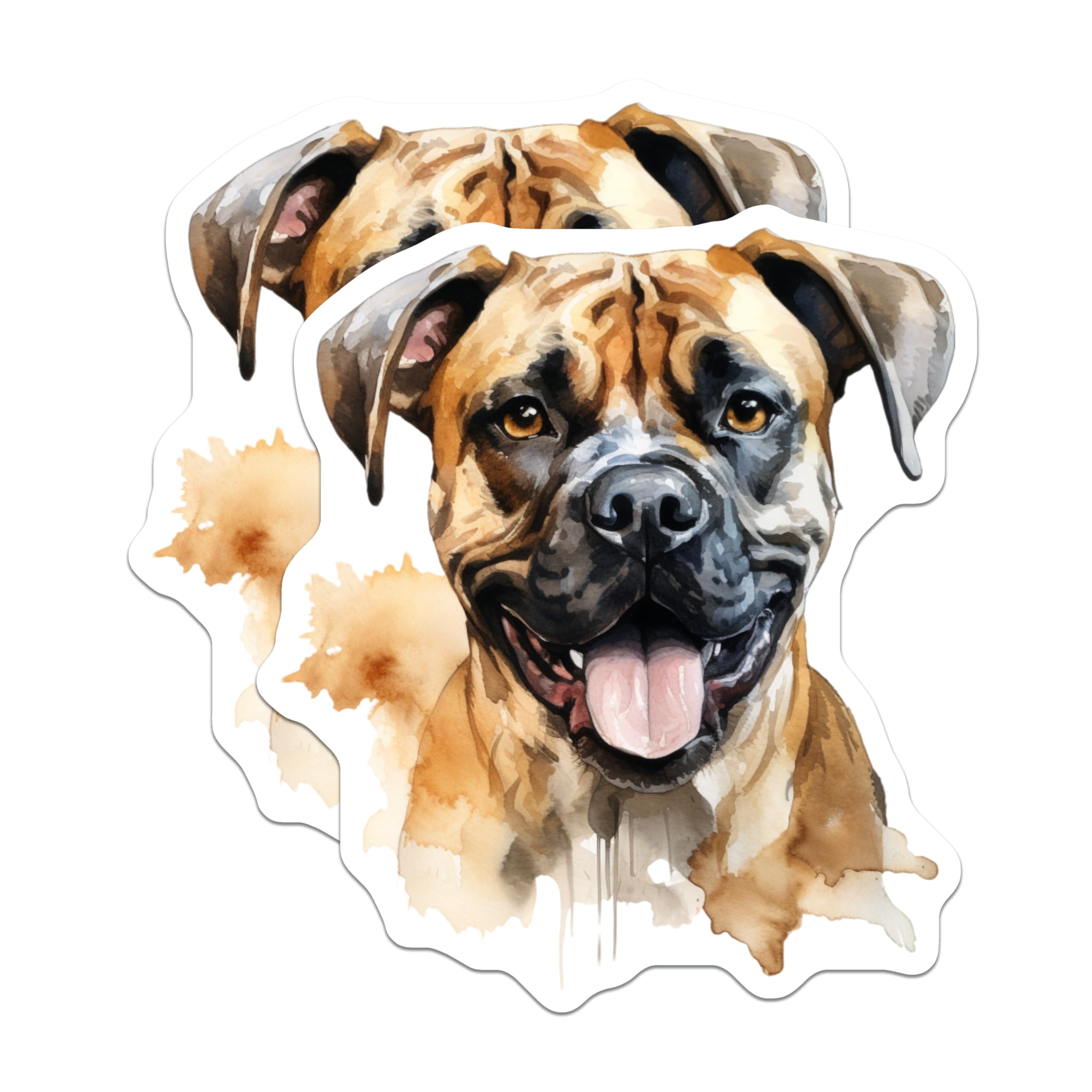 (2 Pack) Watercolor Boxer Dog Magnets - Boxer Lover Pet Decor - Dog Mom Fridge Magnets - 5 Inches On Longest Side - Thick Durable Magnet - Made in USA - MAG30759