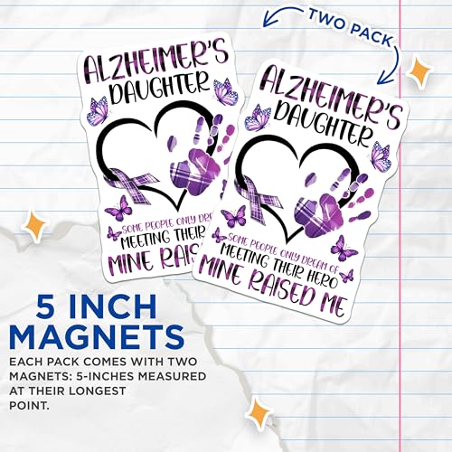 (2 Pack) Hero Raised Me Magnet - Purple Butterfly Support - 5" On Longest Side - Sticks to Smooth Flat Surfaces - Made in USA - MAG9788