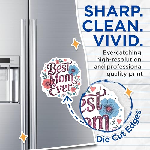 (2 Pack) Best Mom Ever Magnets Magnets - Mother's Day Decor - 5" On Longest Side - Made in USA - Sticks to Refrigerators & Metal Surfaces - MAG8613