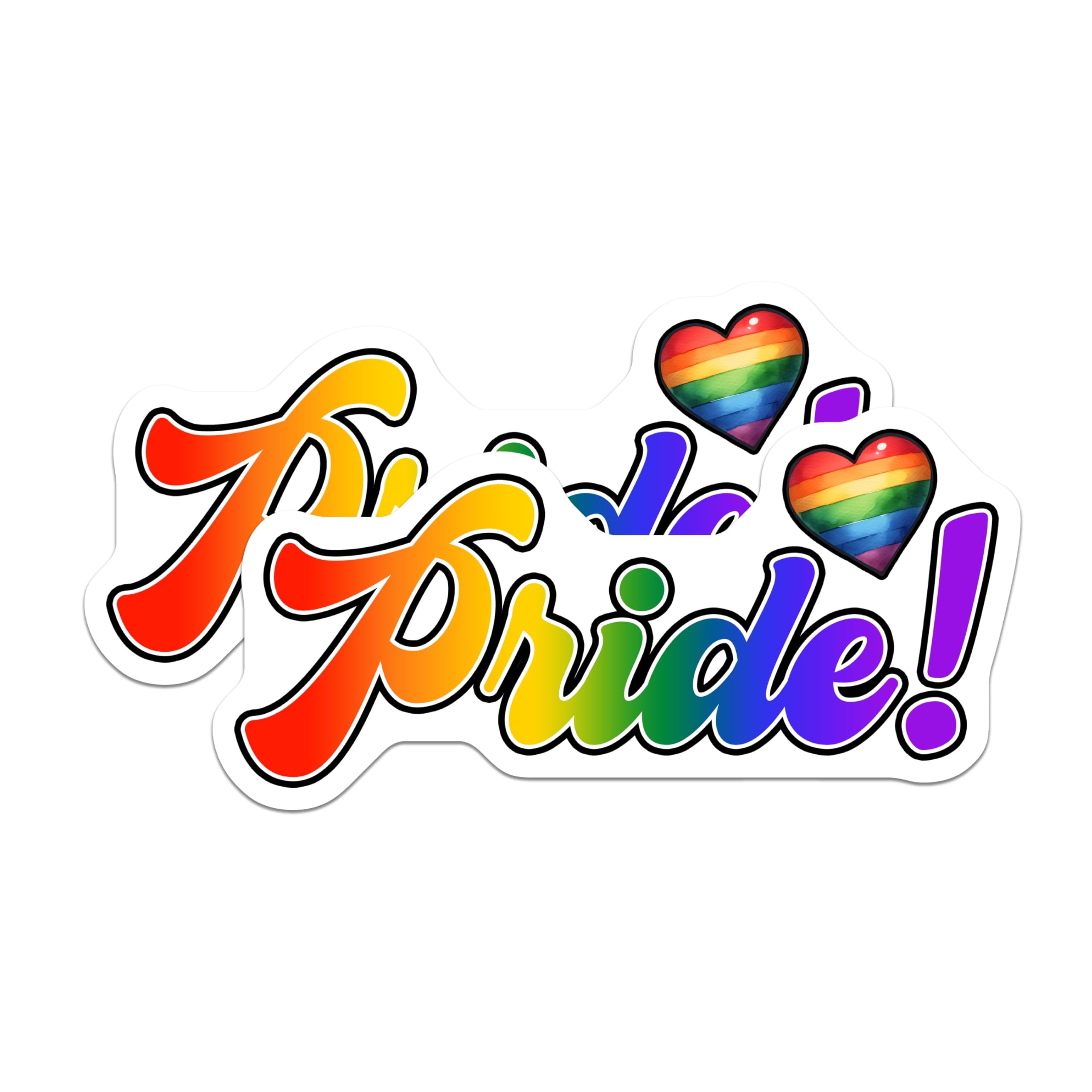 (2 Pack) Pride Magnets - LGBTQ Decor - Rainbow Heart Fridge Magnets - 5" On Longest Side - Premium Magnet - for Cars, Refrigerators, Toolboxes, Lockers - Made in USA - MAG17001