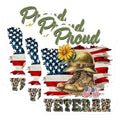 (3 Pack) Proud Veteran Decals - US Flag Military - Flower Boots Laptop Decal - 3 Inches On Longest Side - Easy Peel & Apply - Made in USA - 3MCS7131