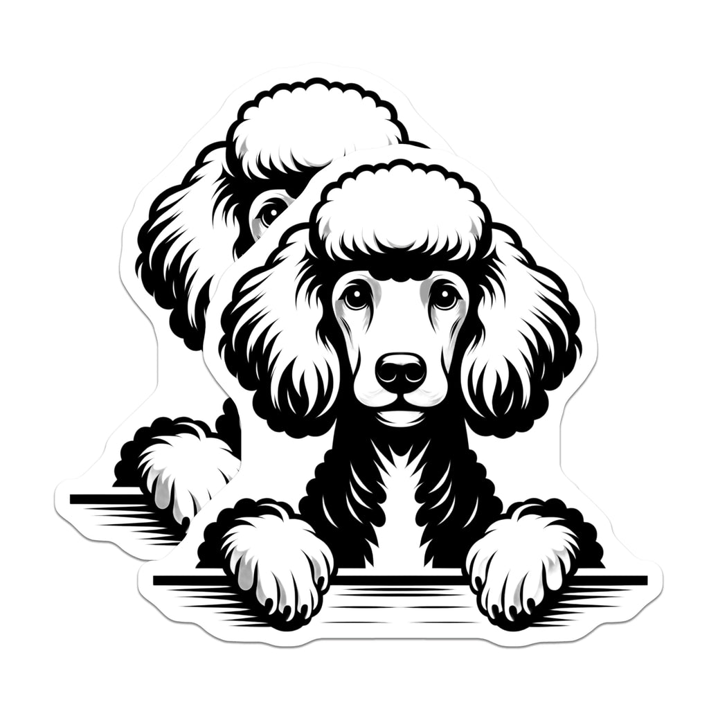 (2 Pack) Poodle Dog Magnets - Cute Puppy Breed - Refrigerator Decor - 5" On Longest Side - Premium Magnet - for Cars, Refrigerators, Toolboxes, Lockers - Made in USA - MAG14099