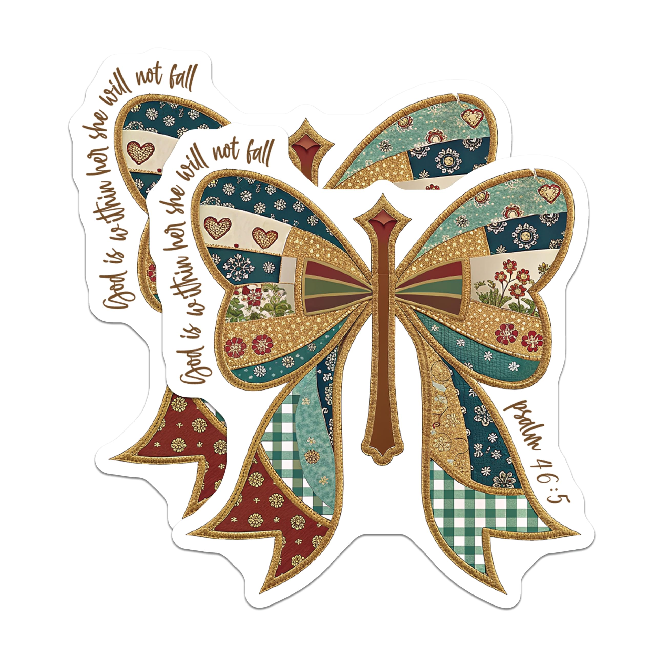 (2 Pack) Christian Butterfly Magnets - Psalm 46:5 Scripture Magnet - Inspirational Faith Decor for Women - 5 Inches On Longest Side - Thick Durable Magnet - Made in USA - MAG30332