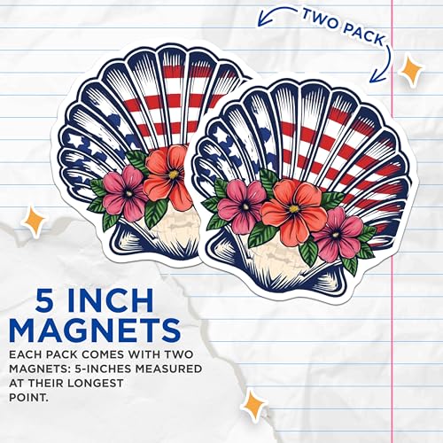 (2 Pack) USA Patriotic Magnets Magnets - 5" On Longest Side - Made in USA - Sticks to Refrigerators & Metal Surfaces - MAG8989