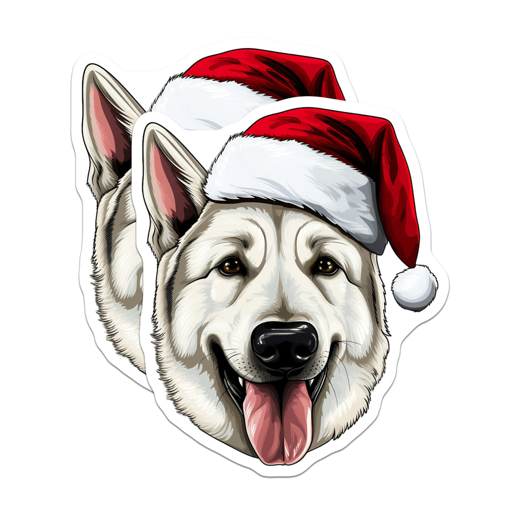 (2 Pack) Siberian Husky Christmas Magnets - Santa Hat Dog Magnet - Holiday Pet Fridge Magnets - 5 Inches On Longest Side - Thick Durable Magnet - Made in USA - MAG26243