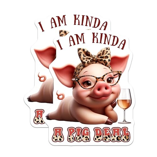 (2 Pack) I Am Kinda A Pig Deal Magnets - 5" On Longest Side - for Cars, Fridges, Toolboxes - Made in USA - MAG7947