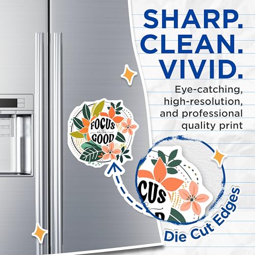 (2 Pack) Focus On The Good Magnets - Inspirational Flower Design - Positive Quote - 5" On Longest Side - for Cars, Fridges, Toolboxes - Made in USA - MAG3859