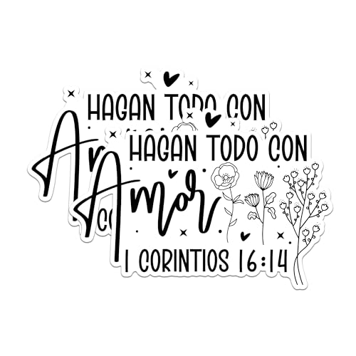 (2 Pack) Motivational Scripture Stickers - Floral Bible Verse Stickers - Inspirational Quote Stickers - 5" On Longest Side - Sticks to Any Smooth Flat Surface - Made in USA - BMCS2579