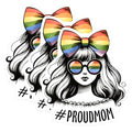 (3 Pack) Proud Mom Decals - LGBTQ Pride Rainbow - Mom Ally Supporter Decals - 3 Inches On Longest Side - Easy Peel & Apply - Made in USA - 3MCS7049
