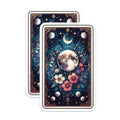 (2 Pack) Celestial Moon Magnets - Mystical Floral Artwork - Botanical Cosmic Refrigerator Magnets - 5 Inches On Longest Side - Thick Durable Magnet - Made in USA - MAG22010