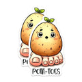(2 Pack) Cute Potato Funny Magnets - Kitchen Fridge Decor - 5" On Longest Side - for Cars, Fridges, Toolboxes - Made in USA - MAG7590