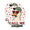 (2 Pack) Call Me Duck Magnets - Funny Duck Hunter - Heart Glasses Duck Design Magnets - 5" On Longest Side - Premium Magnet - for Cars, Refrigerators, Toolboxes, Lockers - Made in USA - MAG14513