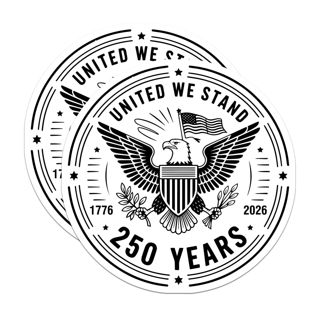 (2 Pack) United We Stand Magnets - 250 Years America 1776 2026 - Patriotic Eagle Decor - US Semiquincentennial History - 5 Inches On Longest Side - Thick Durable Magnet - Made in USA - MAG38479