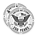 (2 Pack) United We Stand Magnets - 250 Years America 1776 2026 - Patriotic Eagle Decor - US Semiquincentennial History - 5 Inches On Longest Side - Thick Durable Magnet - Made in USA - MAG38479