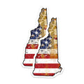 (2 Pack) New Hampshire Magnets - American Flag - State Pride Souvenir - 5" On Longest Side - Premium Magnet - for Cars, Refrigerators, Toolboxes, Lockers - Made in USA - MAG18335
