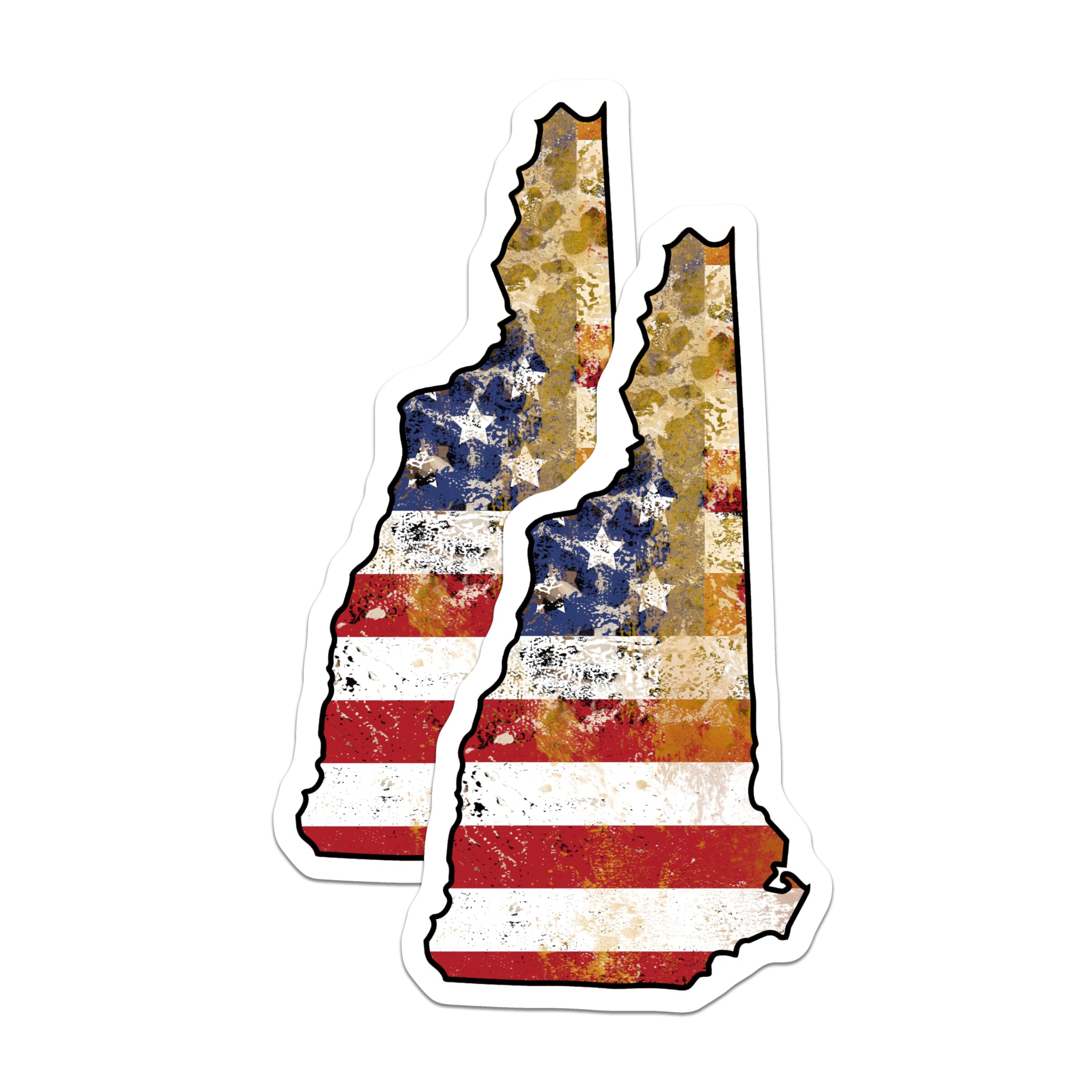 (2 Pack) New Hampshire Magnets - American Flag - State Pride Souvenir - 5" On Longest Side - Premium Magnet - for Cars, Refrigerators, Toolboxes, Lockers - Made in USA - MAG18335