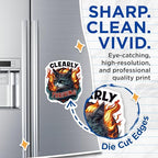 (2 Pack) Clearly Thriving Cat Magnets - Flame Cat Design - Motivational Cat Art - 5" On Longest Side - for Cars, Fridges, Toolboxes - Made in USA - MAG4347