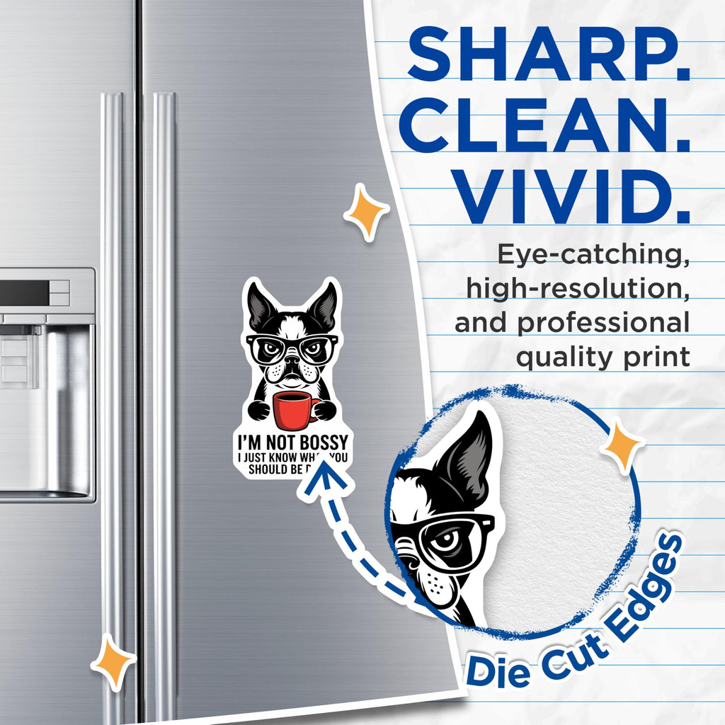 (2 Pack) Boston Terrier Coffee Magnets - Funny Witty Dog Lover Humor Decor - Sarcastic Pet Parent Refrigerator Statement - 5 Inches On Longest Side - Thick Durable Magnet - Made in USA - MAG21177