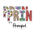 (2 Pack) Principal Stickers - Floral Leopard Print - School Staff Appreciation- 5" On Longest Side - Sticks to Smooth Flat Surfaces - Made in USA - BMCS16063
