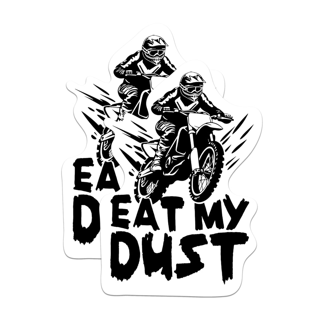 (2 Pack) Eat My Dust Magnets - Dirtbike Ride Dirt Bikes Motocross Off-Road - 5 Inches On Longest Side - Premium Magnet - for Cars, Refrigerators, Toolboxes - Made in USA - MAG2232