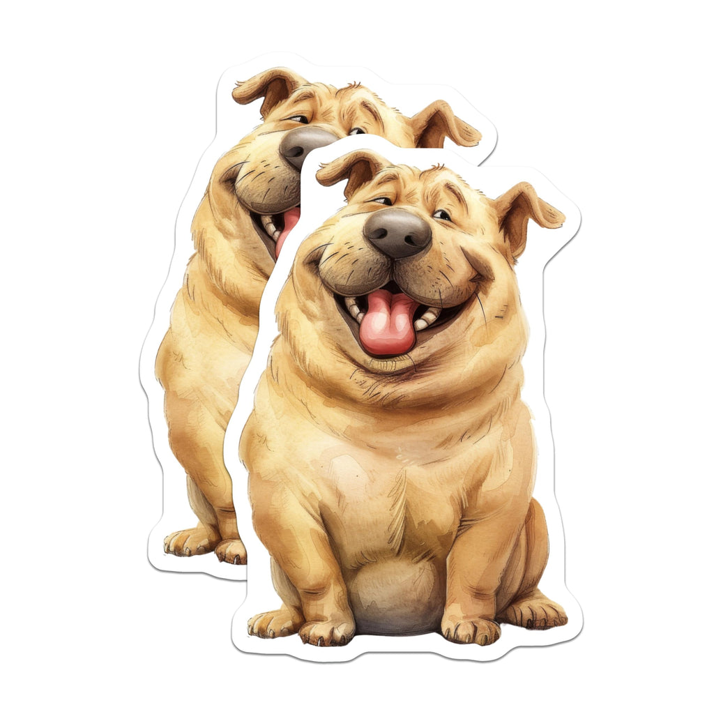 (2 Pack) Happy Dog Magnets - Cute Pet Lover Refrigerator Decor - Puppy Parent Kitchen Art - 5 Inches On Longest Side - Thick Durable Magnet - Made in USA - MAG30940