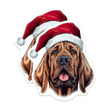 (2 Pack) Bloodhound Santa Magnets - Christmas Dog Refrigerator Decor - Funny Holiday Pet Owner Present - 5 Inches On Longest Side - Thick Durable Magnet - Made in USA - MAG26712