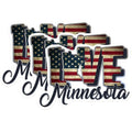 (3 Pack) Minnesota Decals - American Flag - Love MN - Laptop Decal - 3 Inches On Longest Side - Easy Peel & Apply - Made in USA - 3MCS0314