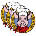 (3 Pack) Chef Pig Decals - BBQ Pork Rub - Funny Meat Smoker Stickers - 3 Inches On Longest Side - Easy Peel & Apply - Made in USA - 3MCS0520