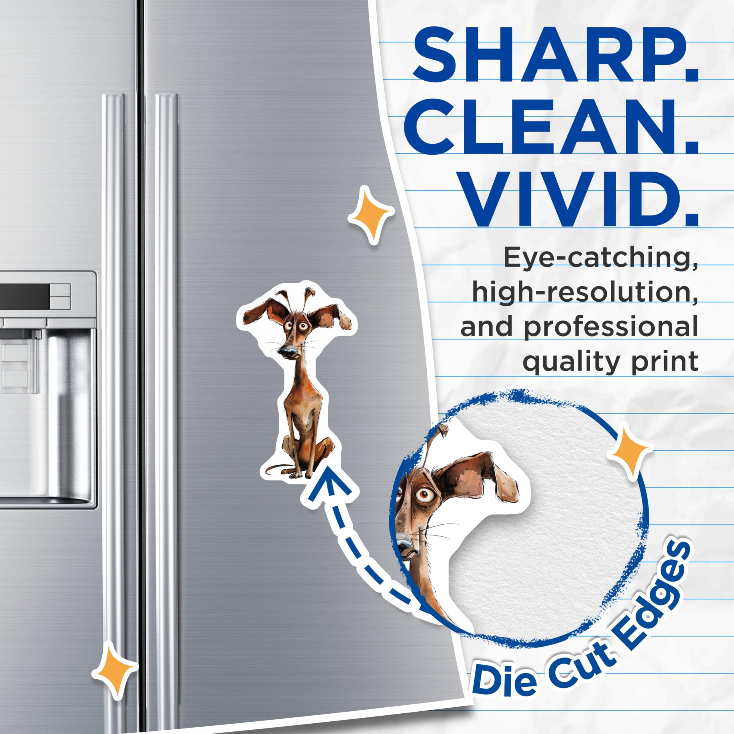 (2 Pack) Quirky Dog Magnets - Lurcher Greyhound Art - Pet Lover Decor Fridge Locker - 5 Inches On Longest Side - Thick Durable Magnet - Made in USA - MAG27210