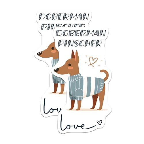 (2 Pack) Doberman Pinscher Magnets - Cute Dog Magnets - Pet Lover Magnets - 5" On Longest Side - for Cars, Fridges, Toolboxes - Made in USA - MAG7298