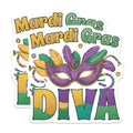 (2 Pack) Mardi Gras Diva Magnets - Carnival Mask - New Orleans Party Favor - 5" On Longest Side - Premium Magnet - for Cars, Refrigerators, Toolboxes, Lockers - Made in USA - MAG16224
